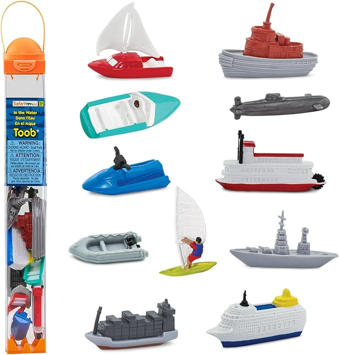 Safari Ltd. In the Water TOOB - Figurines of Jet Ski, Raft, Submarine, Motorboat, Windsurfer, Bat... | Amazon (US)