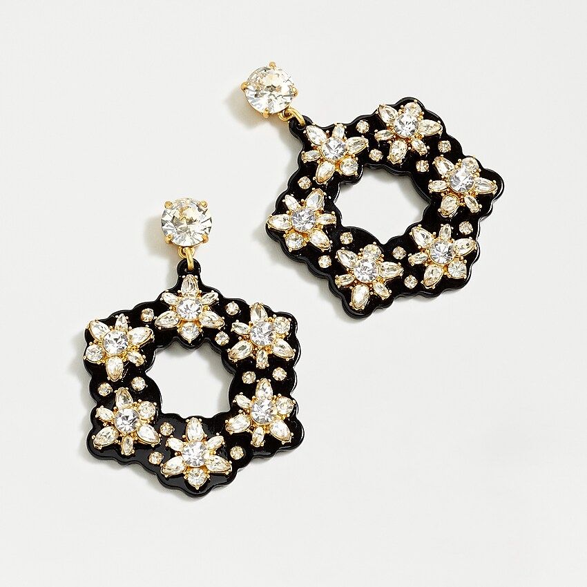Night flower crystal statement earrings | J.Crew US