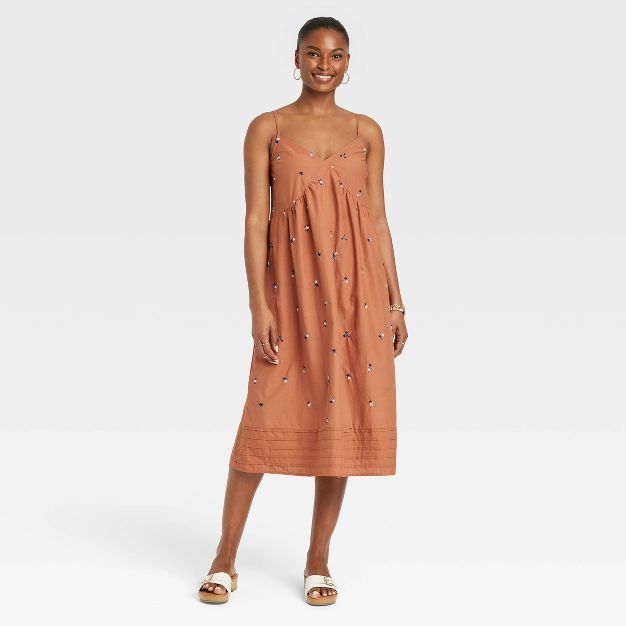 Women's Spaghetti Strap Embroidered Dress - Universal Thread™ Floral | Target