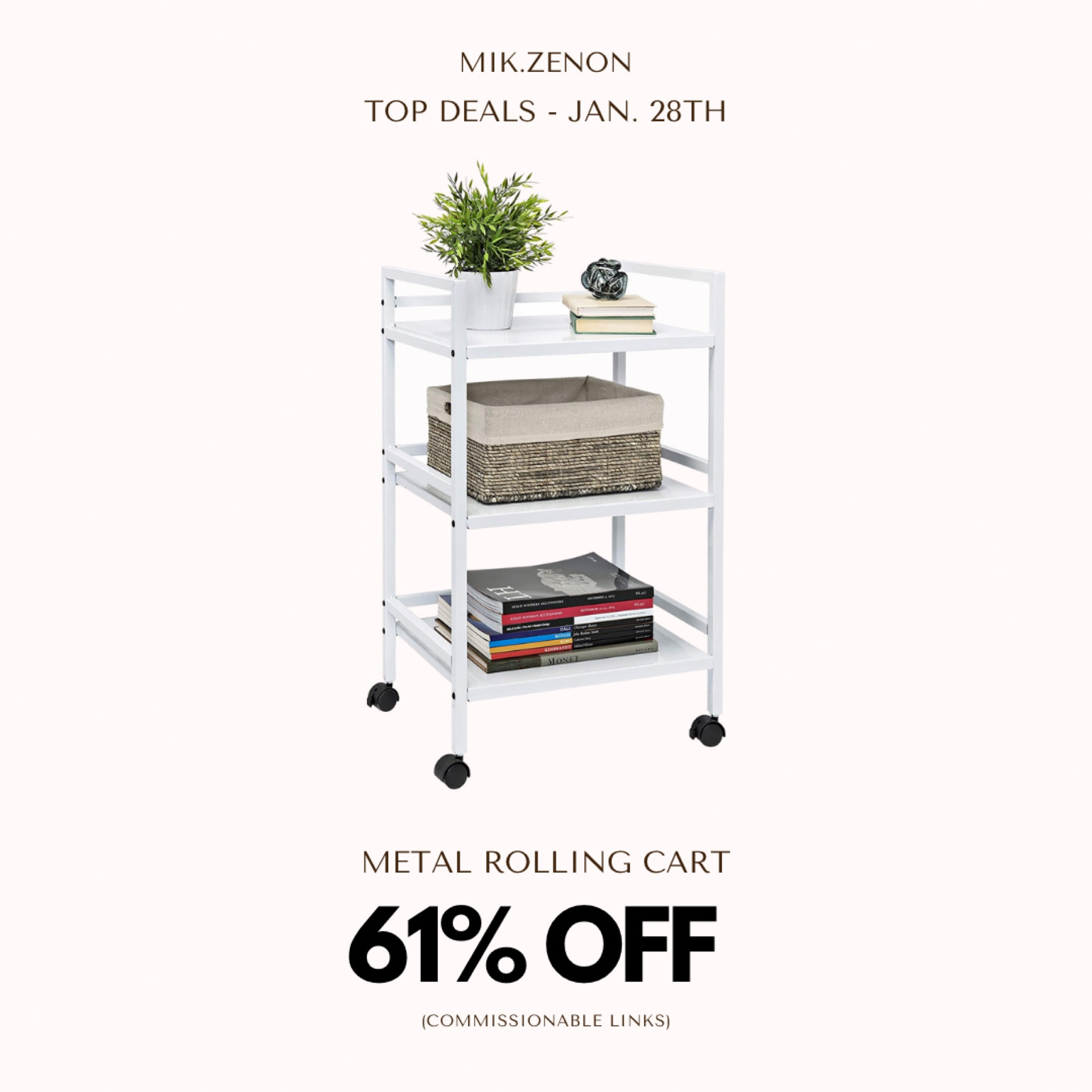 Sale Alert! 61% off of this highly rated metal storage cart with wheels. 

#LTKhome #LTKunder100 #LTKsalealert