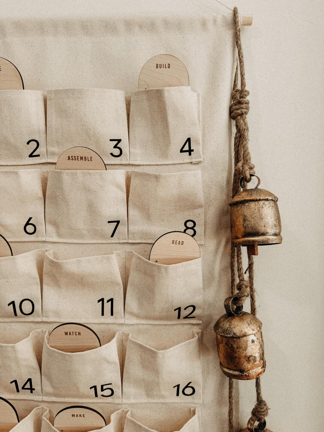 Holiday Pocket Advent Calendar Canvas Pocket Calendar Christmas Countdown Ho Ho Ho - Etsy | Etsy (US)