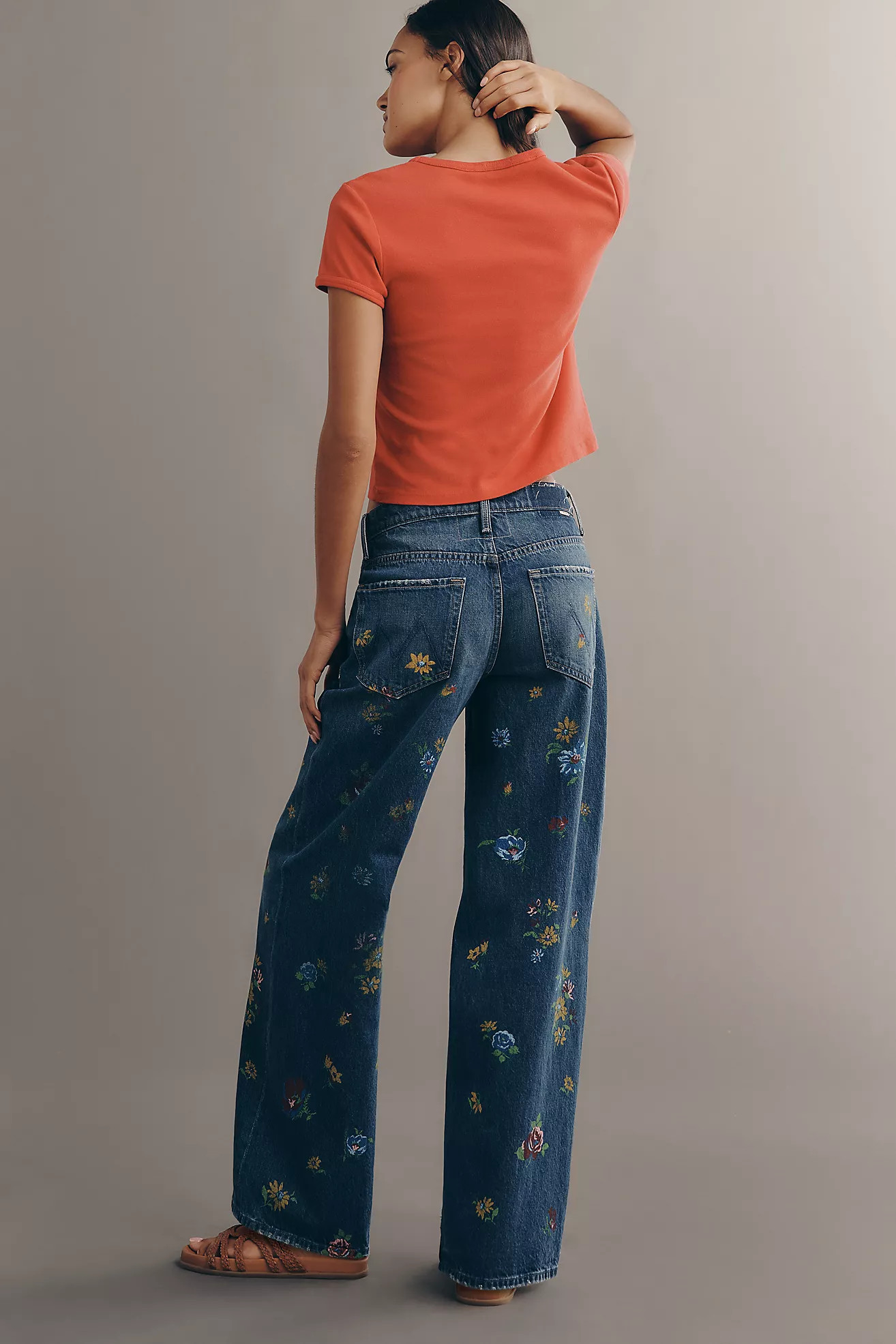 MOTHER Rerun Zip Sneak High-Rise Wide-Leg Jeans | Anthropologie (US)