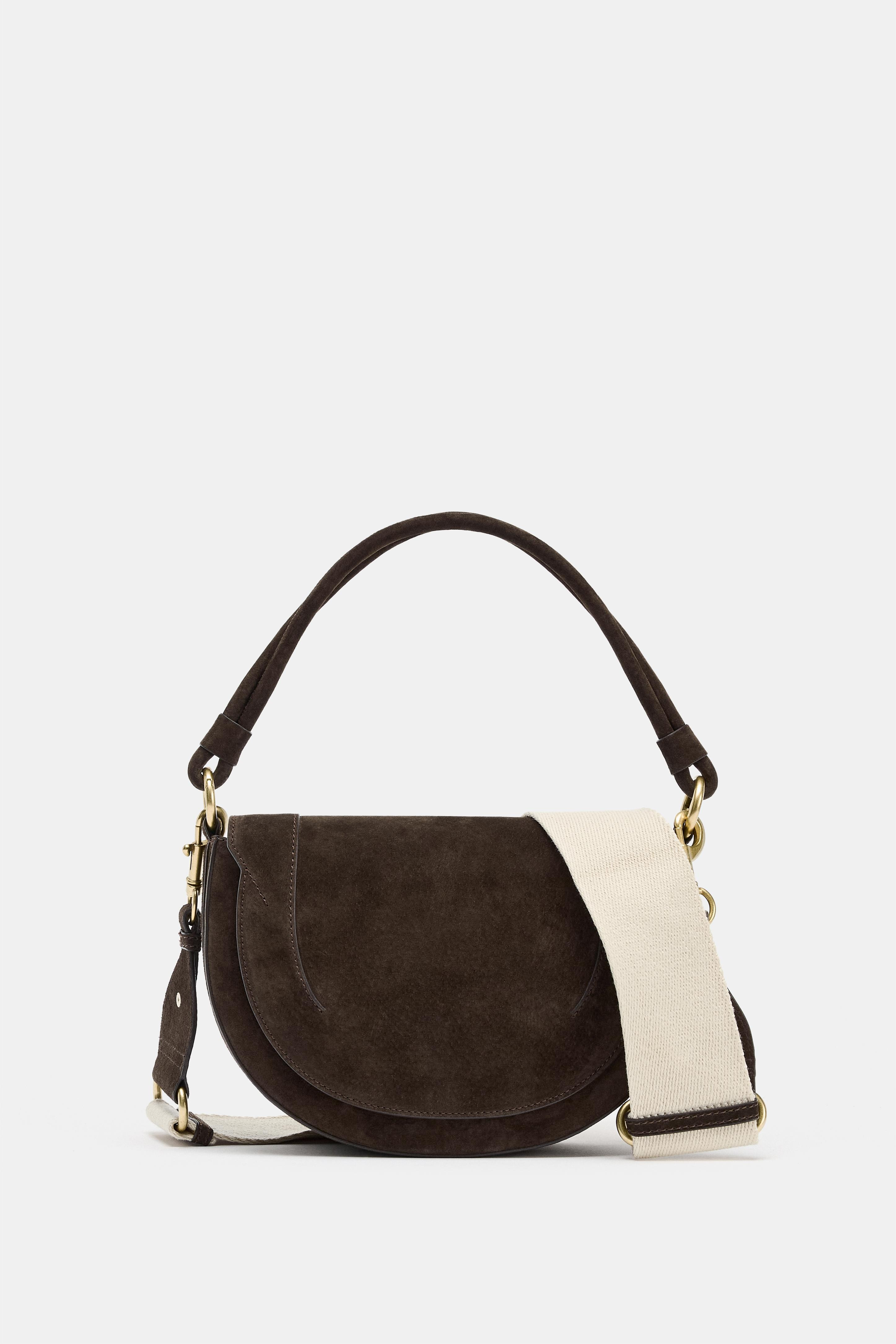 SPLIT LEATHER CROSSBODY BAG | Zara US