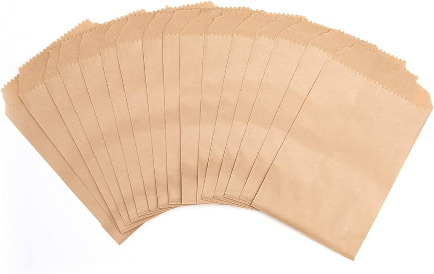100-pack 3x5 Inches Mini Size Natural Kraft Paper Bags for Bakery Cookies Treats Snacks Popcorn S... | Amazon (US)