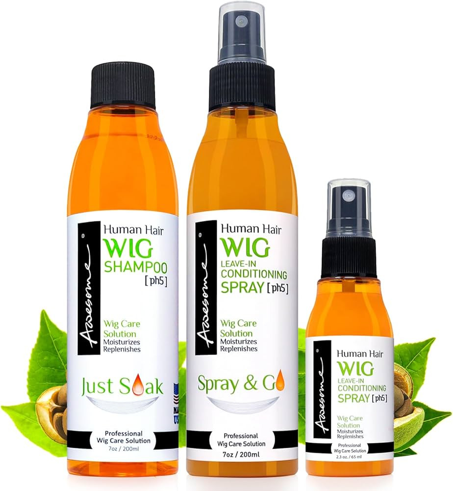 Human Hair Wig Shampoo & Conditioner, Premium set of 3, Promoting Silkiness, Shine & Freshness I ... | Amazon (US)