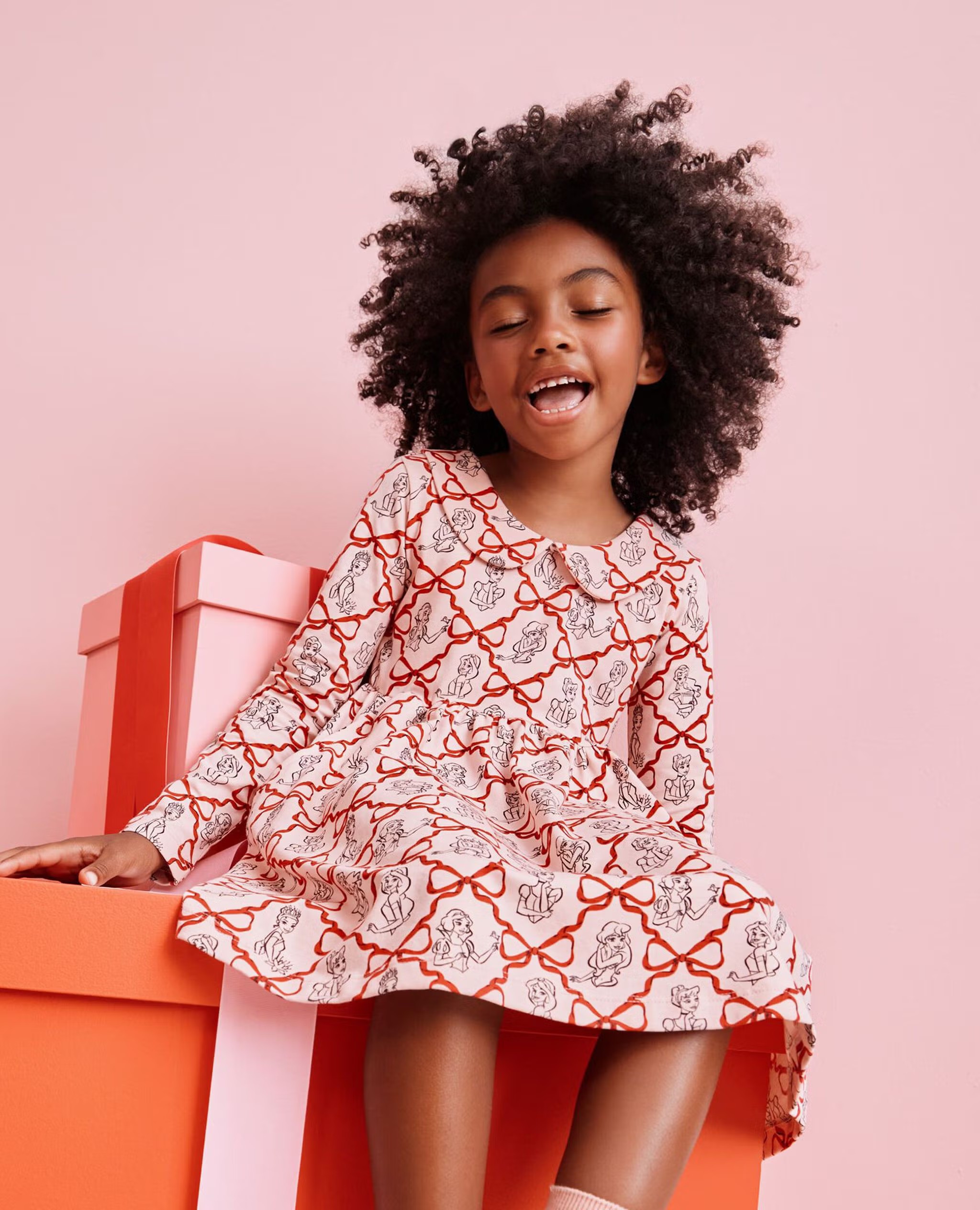 Disney Princess Holiday Long Sleeve Collared Skater Dress with Pockets | Hanna Andersson