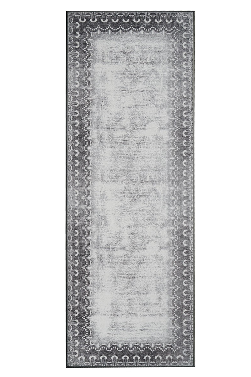Dardon Bordered Grey Washable Rug | My Magic Carpet