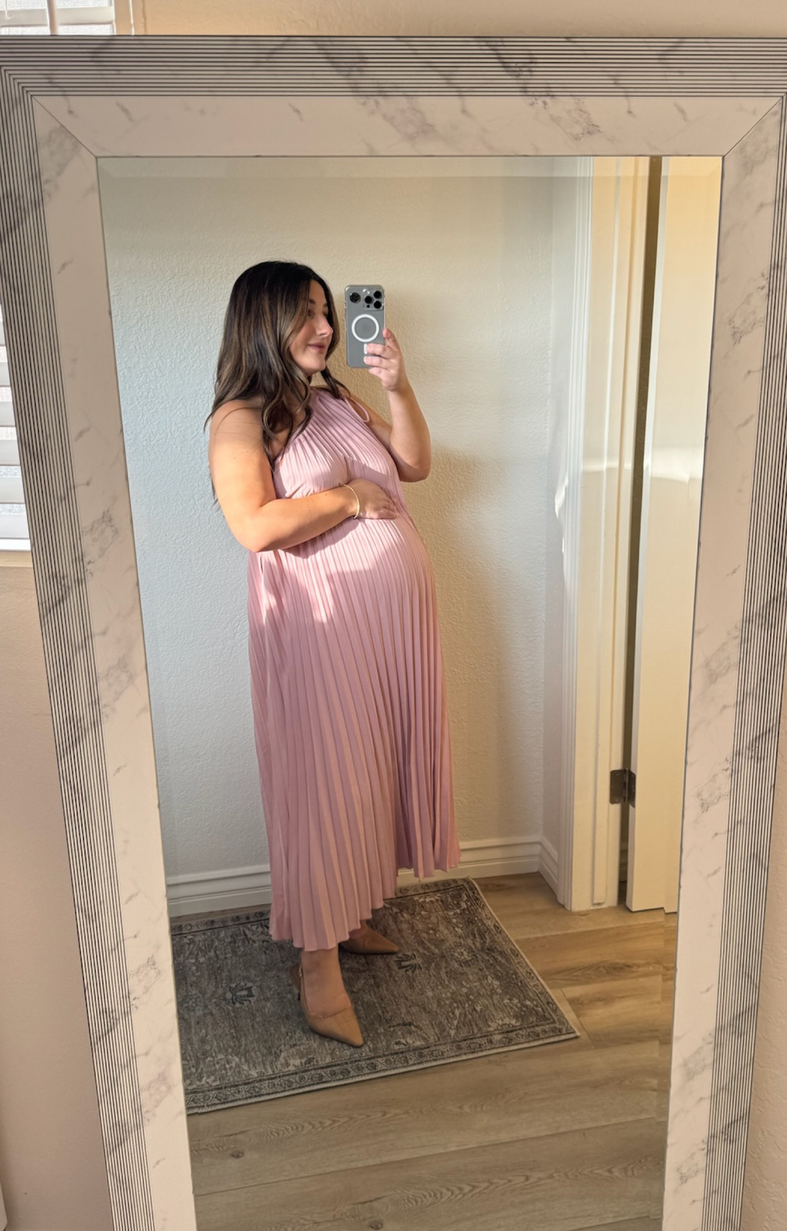 Ruffle midi dress is petite and bump friendly! 🎀

Wearing a size small

Summer dress, wedding guest, maternity, baby shower, family photos, date night outfit, summer fashion, pleated dress, one shoulder dress, dress with bows 

#LTKBump #LTKFindsUnder100 #LTKWedding