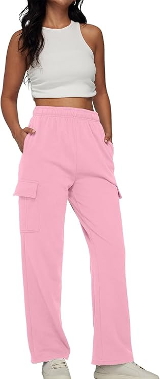 AUTOMET Womens Cargo Sweatpants Casual Baggy Fleece High Waisted Joggers Pants | Amazon (US)