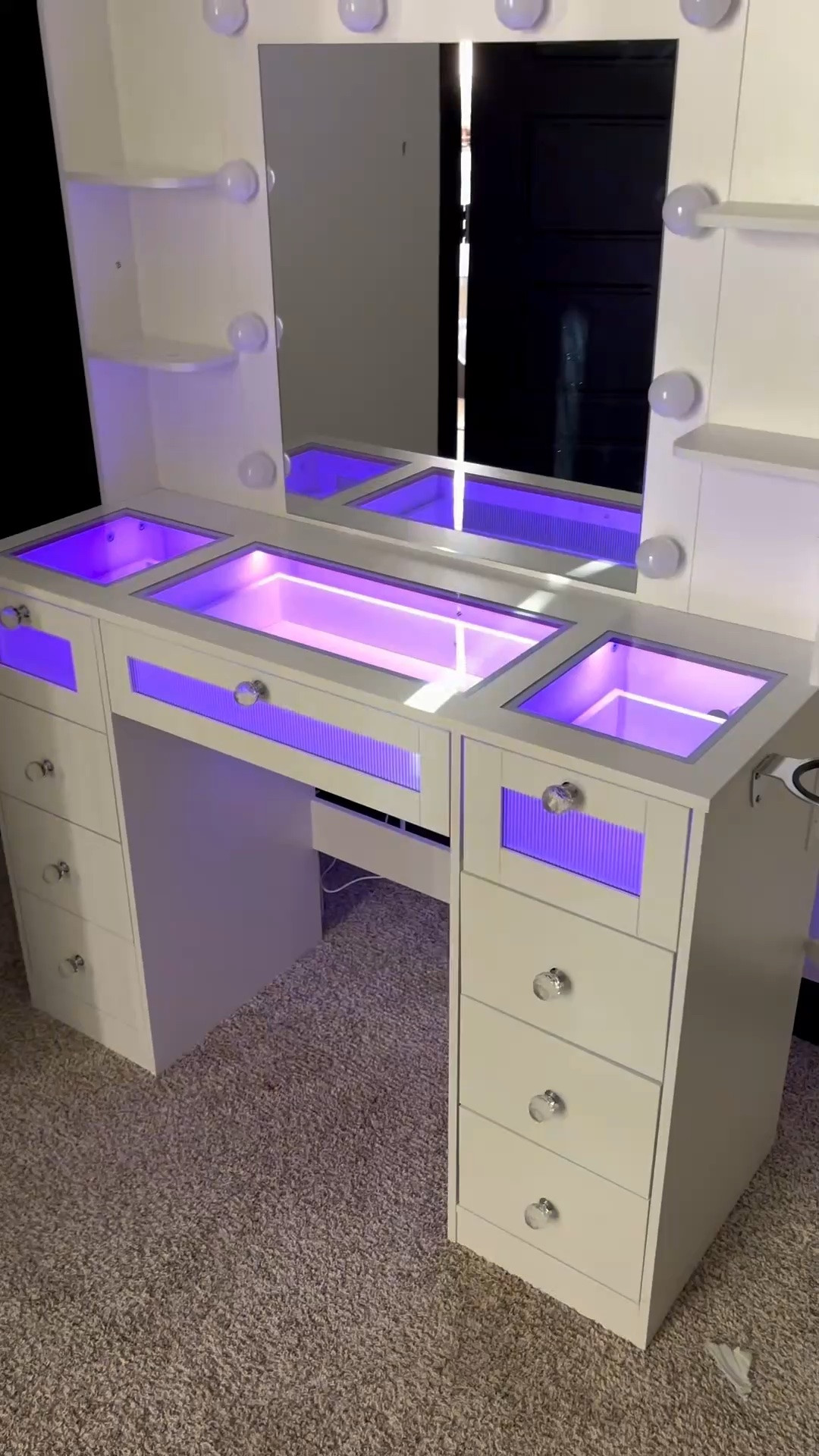 Took me almost 4 hours but I did it 💪🏼😆 Clear instructions with all parts included, ran into zero issues 🎉 Such great spaces for organizing all of the things and the lights are a fun little accent 🙌🏼😍 plus, she’s so pretty‼️😭🥰

#LTKHome #LTKBeauty #LTKselfcare