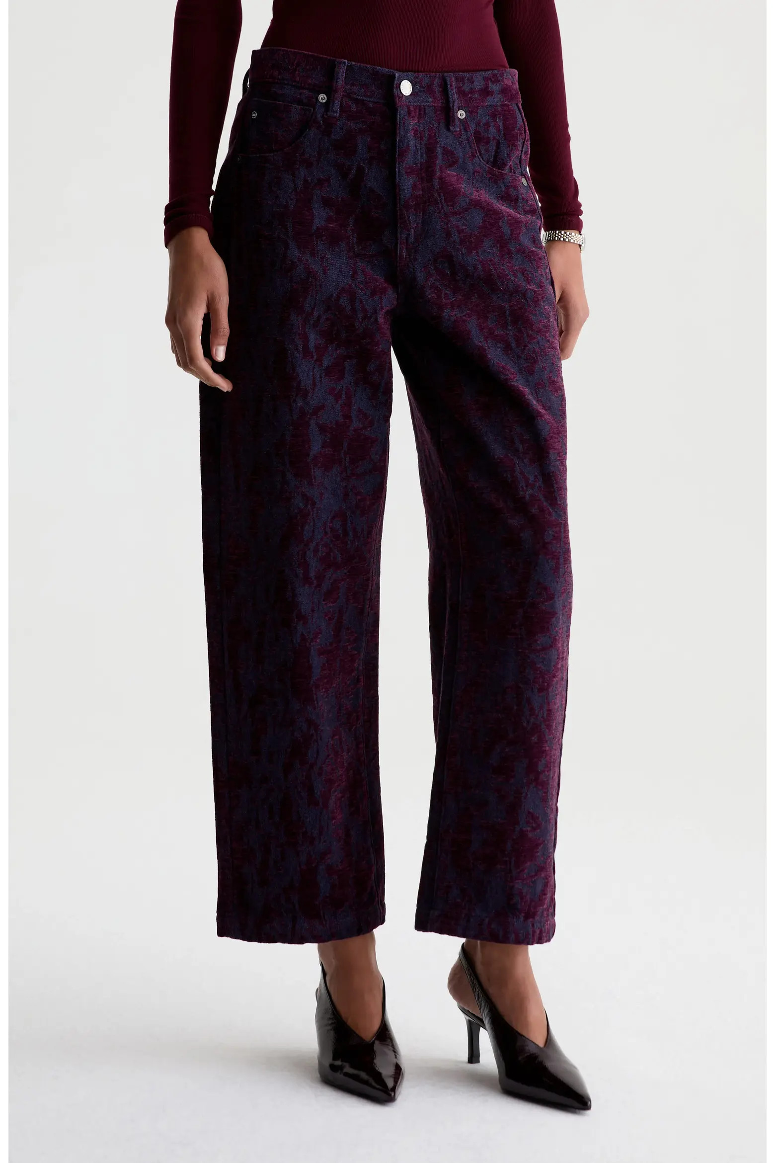 AG Hattie Jacquard High Waist Crop Barrel Jeans (Women) | Nordstrom | Nordstrom