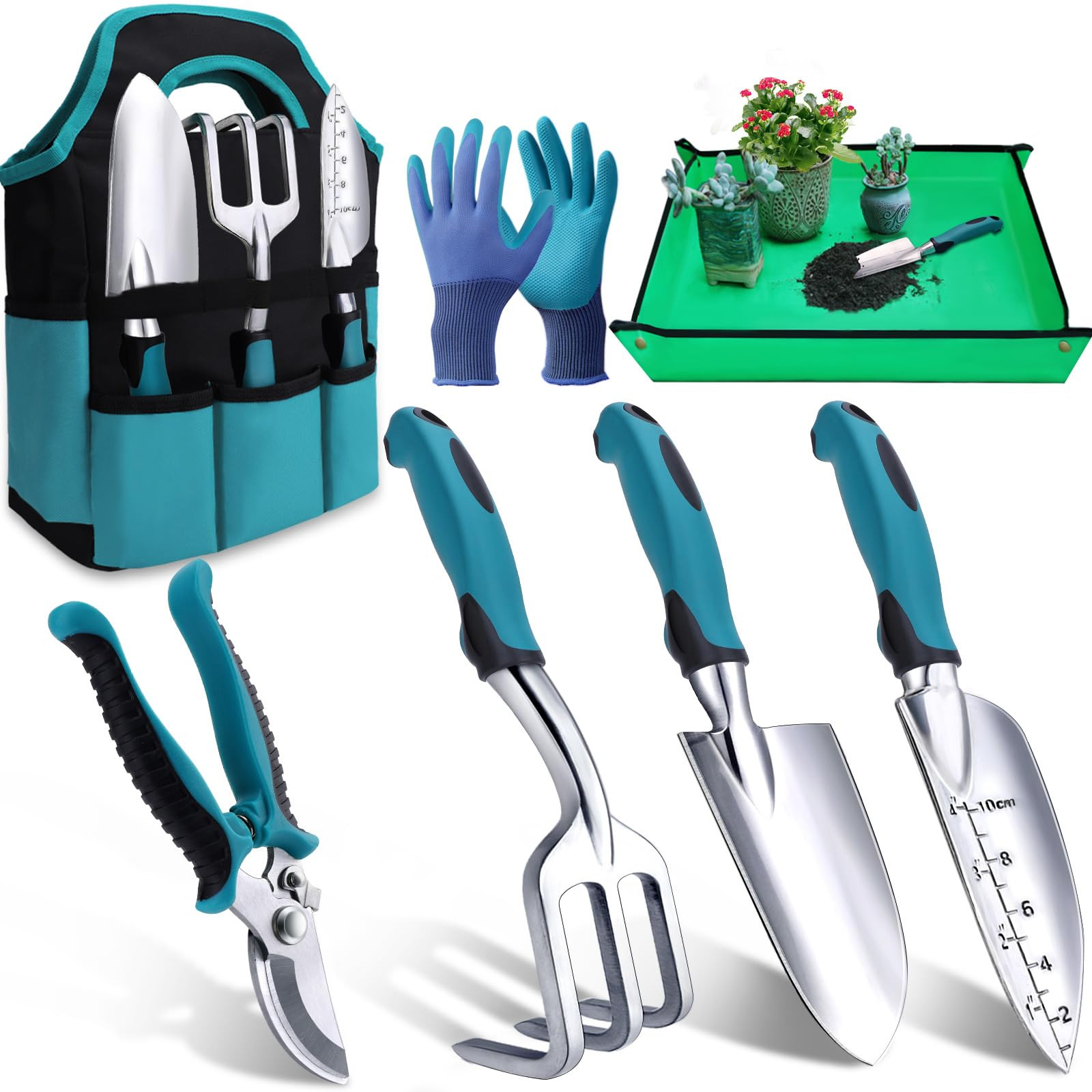 Kynup Garden Tools 7-Piece, Gardening Hand Tools, Gardening Tools Set Cultivators with Rust-Proof... | Amazon (US)