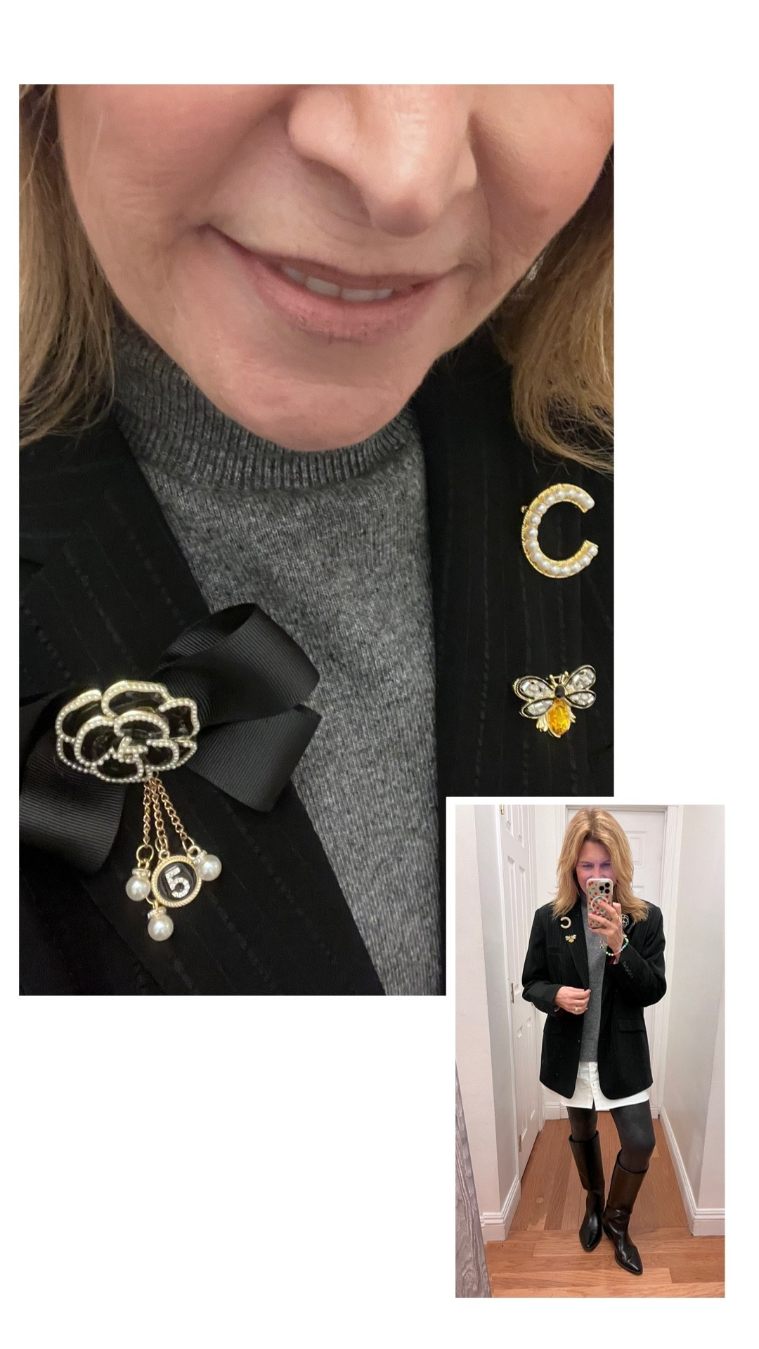 Today’s look with these vintage looking pins. 

#LTKootd #LTKOver40 #LTKWorkwear