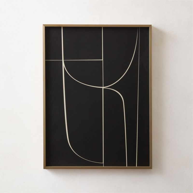 'Alliance I' Modern Screen Print in Brass Frame 18"x24" + Reviews | CB2 | CB2
