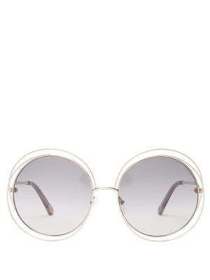 Carlina round metal sunglasses | Matches (UK)
