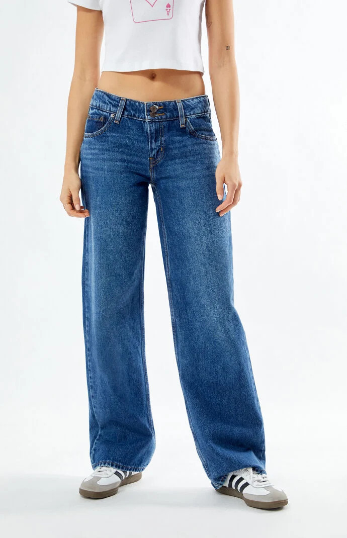 Levi's Women's Superlow Loose Jeans - Blended Beauty in Dark Indigo - Size 25W X 32L | PacSun