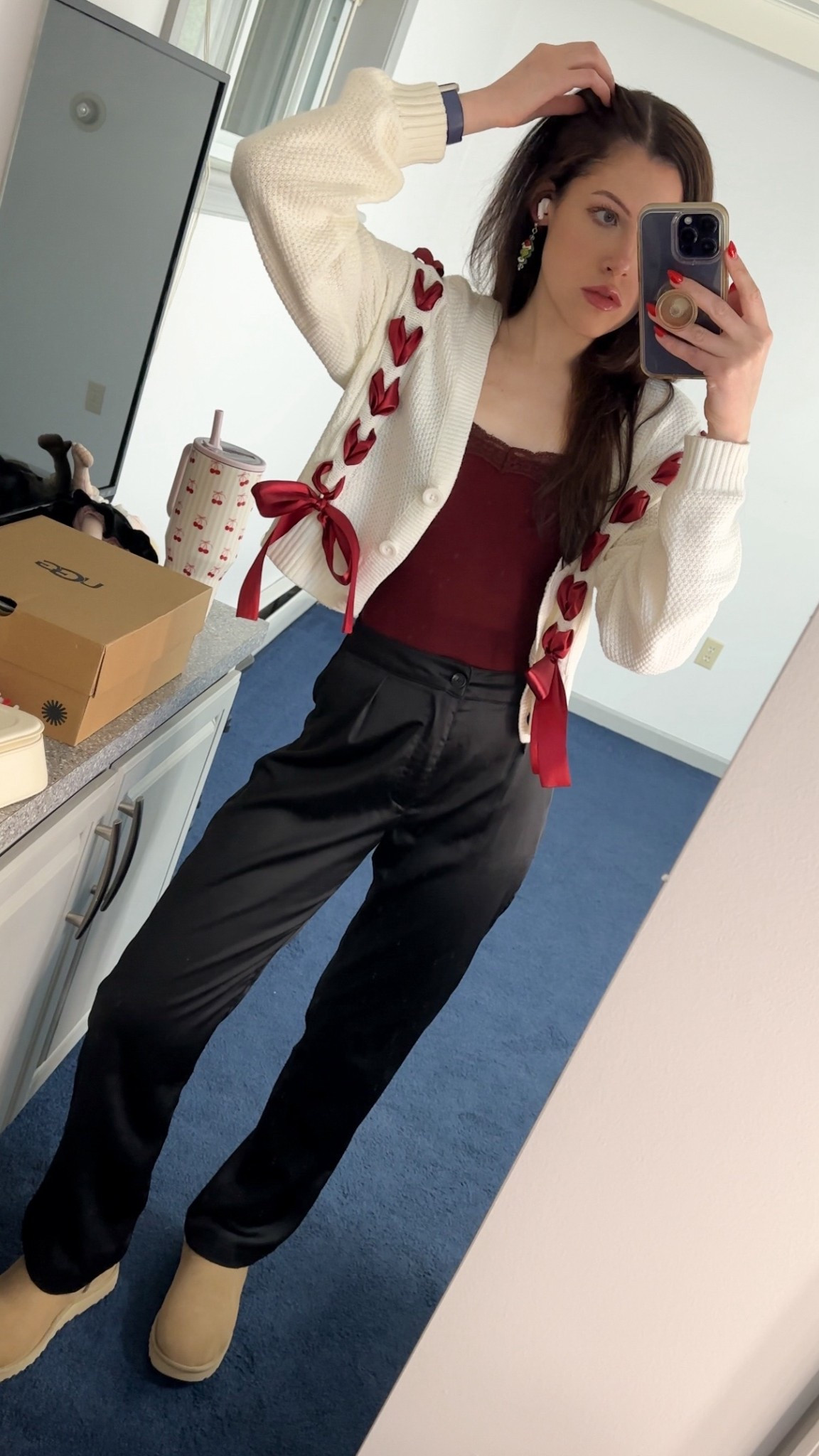 I ended up going with pants instead lol (ps does anyone remember this sweater from last Valentine’s Day? I remember some comments said it would look better w/ both bows on the bottom but honestly idk 🎀 

#LTKHoliday #LTKSeasonal #LTKootd