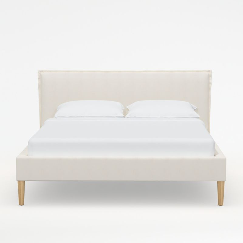 Lane Queen Linen White Low-Profile Bed + Reviews | Crate & Barrel | Crate & Barrel
