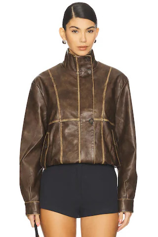 Bella Faux Leather Bomber | Revolve Clothing (Global)