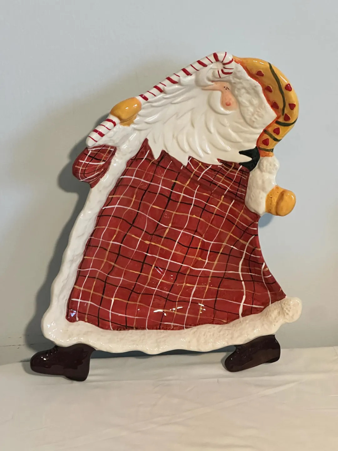 Vintage Large Ceramic Christmas Holiday Santa Claus Milk and Cookies Plate Office Home Kitchen Se... | Etsy (US)