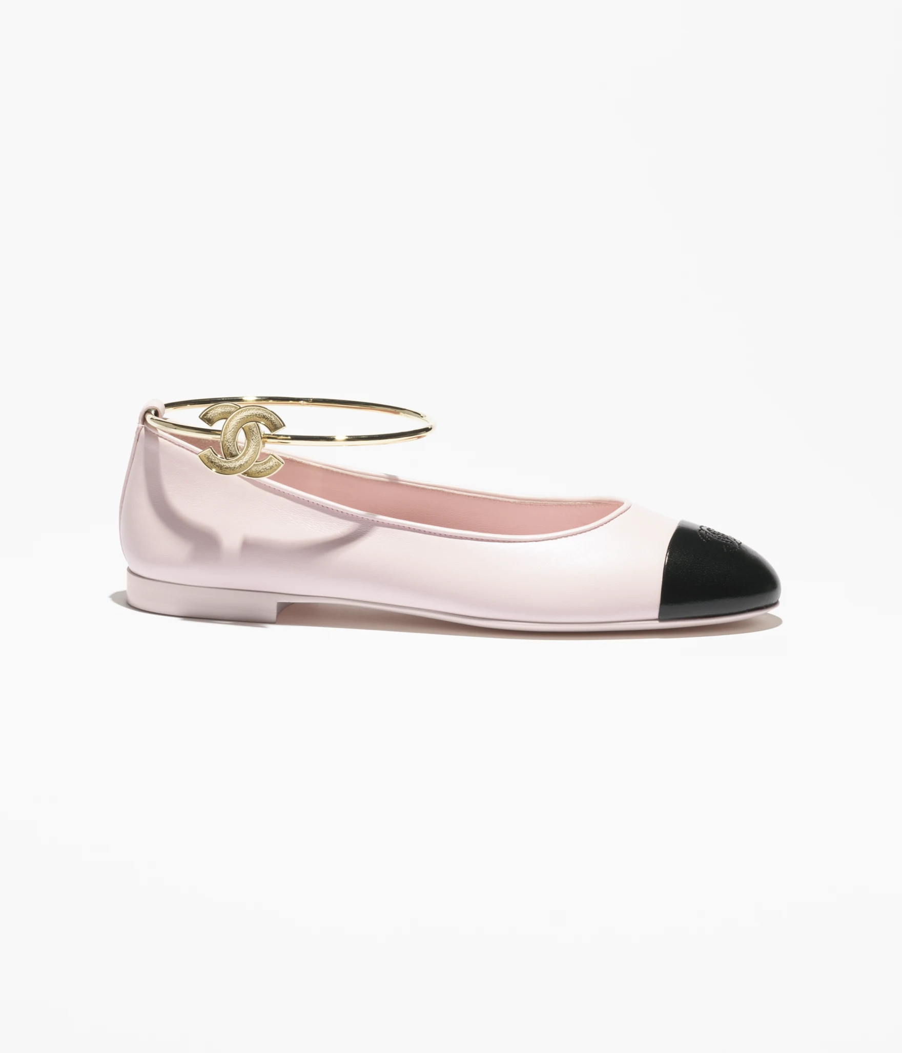 Ballet flats - Lambskin, light pink & black — Fashion | CHANEL | Chanel, Inc. (US)