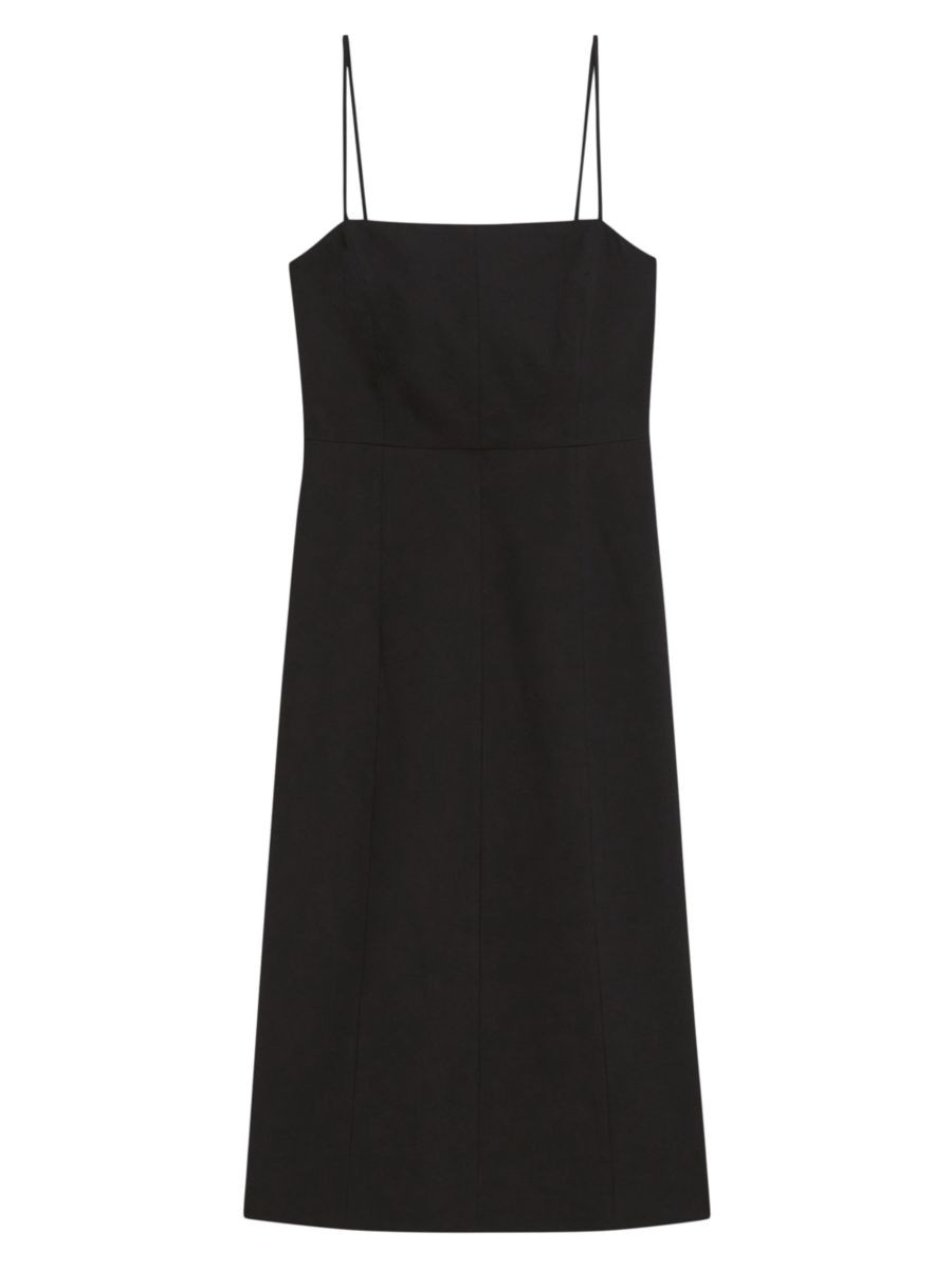 Strappy Linen-Blend Midi-Dress | Saks Fifth Avenue