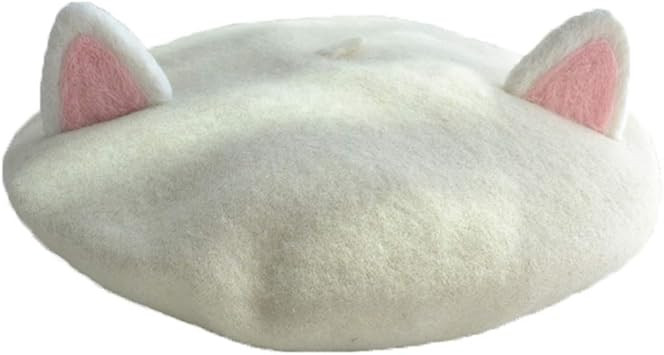 Wool Felt Beret,Cat Ears Handmade Painter Hat Creative Cute Birthday Gift Sweet Lolita Princess C... | Amazon (UK)