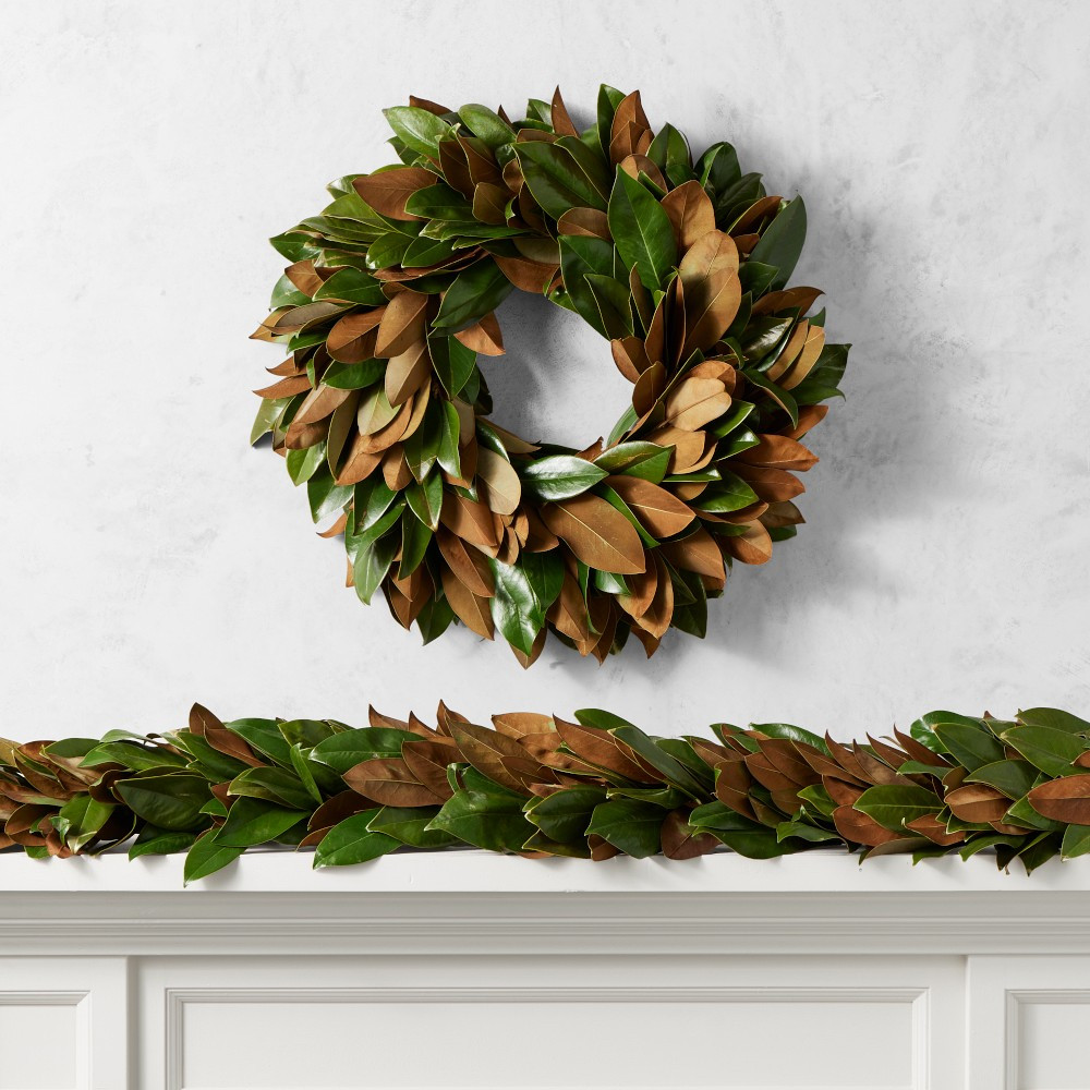 Magnolia Live Wreath &amp; Garland | Williams-Sonoma