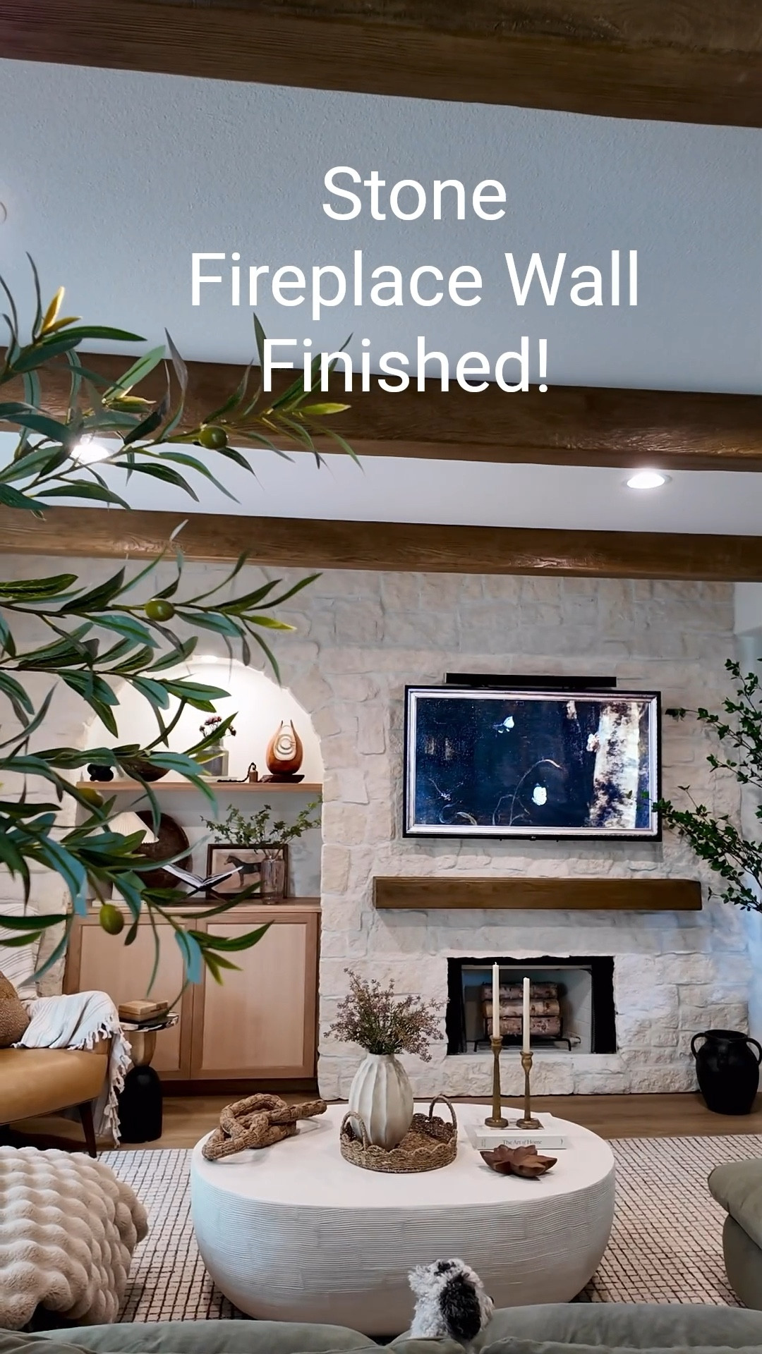 Created our dream focal wall adding stone, an arch, white oak cabinet and styling! #mcgeeinspo 

#LTKFindsUnder50 #LTKStyleTip #LTKHome