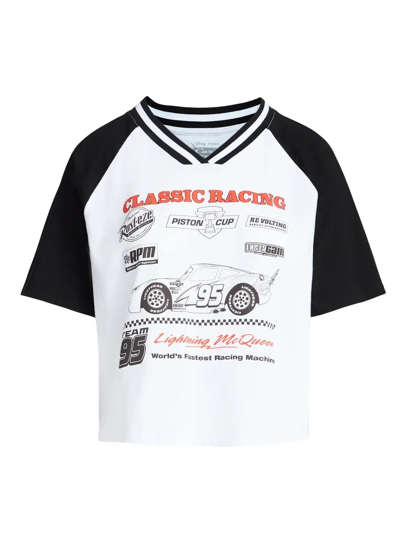 Disney Cars Women's Lightning McQueen Front Back Graphic Tee with Short Sleeves, Sizes XXS-XXL | Walmart (US)
