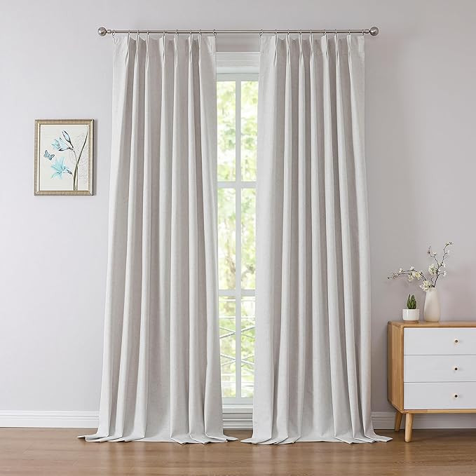 Kayne Studio Blackout Pinch Pleated Curtains,95 Inches Long Linen Blended Pinch Pleat Drapes for ... | Amazon (US)