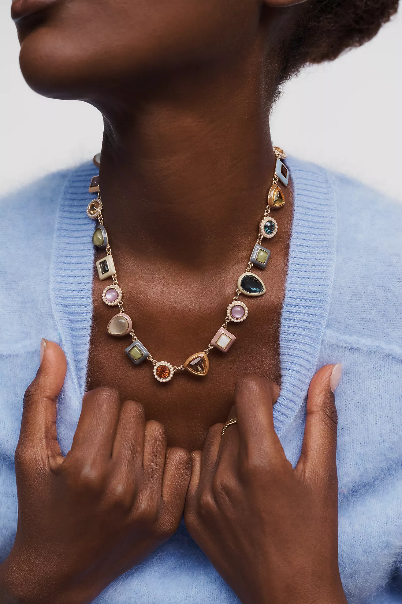 Colorful Enamel Gem Necklace | Anthropologie (US)