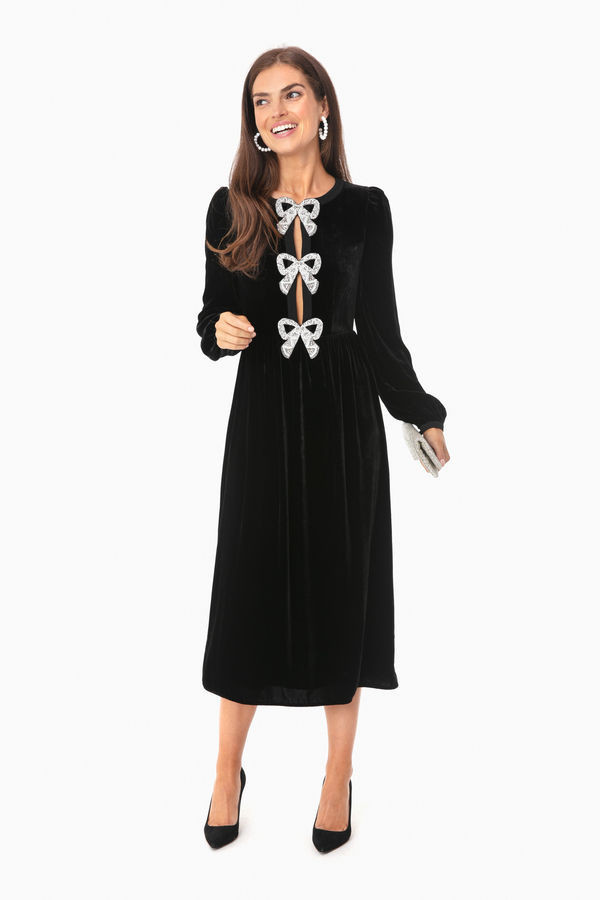 Black Camille Bows Dress | Tuckernuck (US)