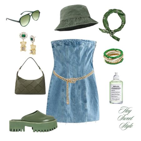 Denim mini dress + olive accessories 🍀 #stpatricksday

#LTKfindsunder100 #LTKfindsunder50 #LTKstyletip