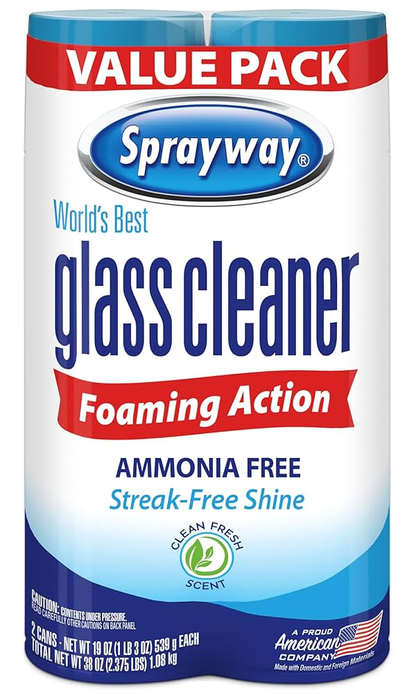 Sprayway Glass Cleaner Foaming Aerosol Spray, 19oz, Pack of 2 | Ammonia-Free, Streakless, Fast-Ac... | Amazon (US)