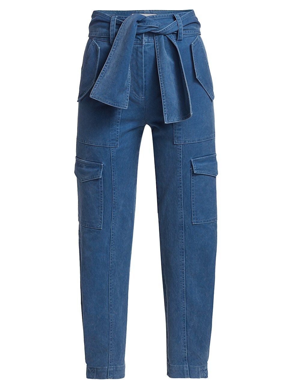 Derek Lam 10 Crosby Women's Elian Belted Cargo Trousers - Blue - Size 8 | Saks Fifth Avenue