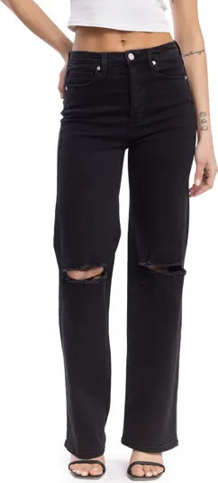 Franklin Distressed High Waist Wide Leg Jeans | Nordstrom