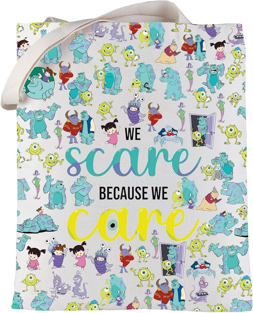 LEVLO Funny Monsters Movie Cosmetic Make Up Bag Mike Sully Boo Fans Gift We Scare Because We Care... | Amazon (US)