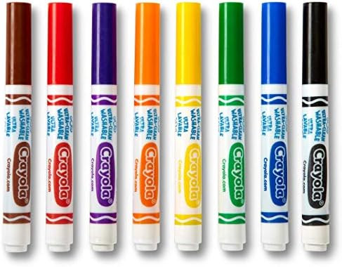 Crayola Ultra-Clean Washable Markers, Broad Line, 8 Count | Amazon (US)