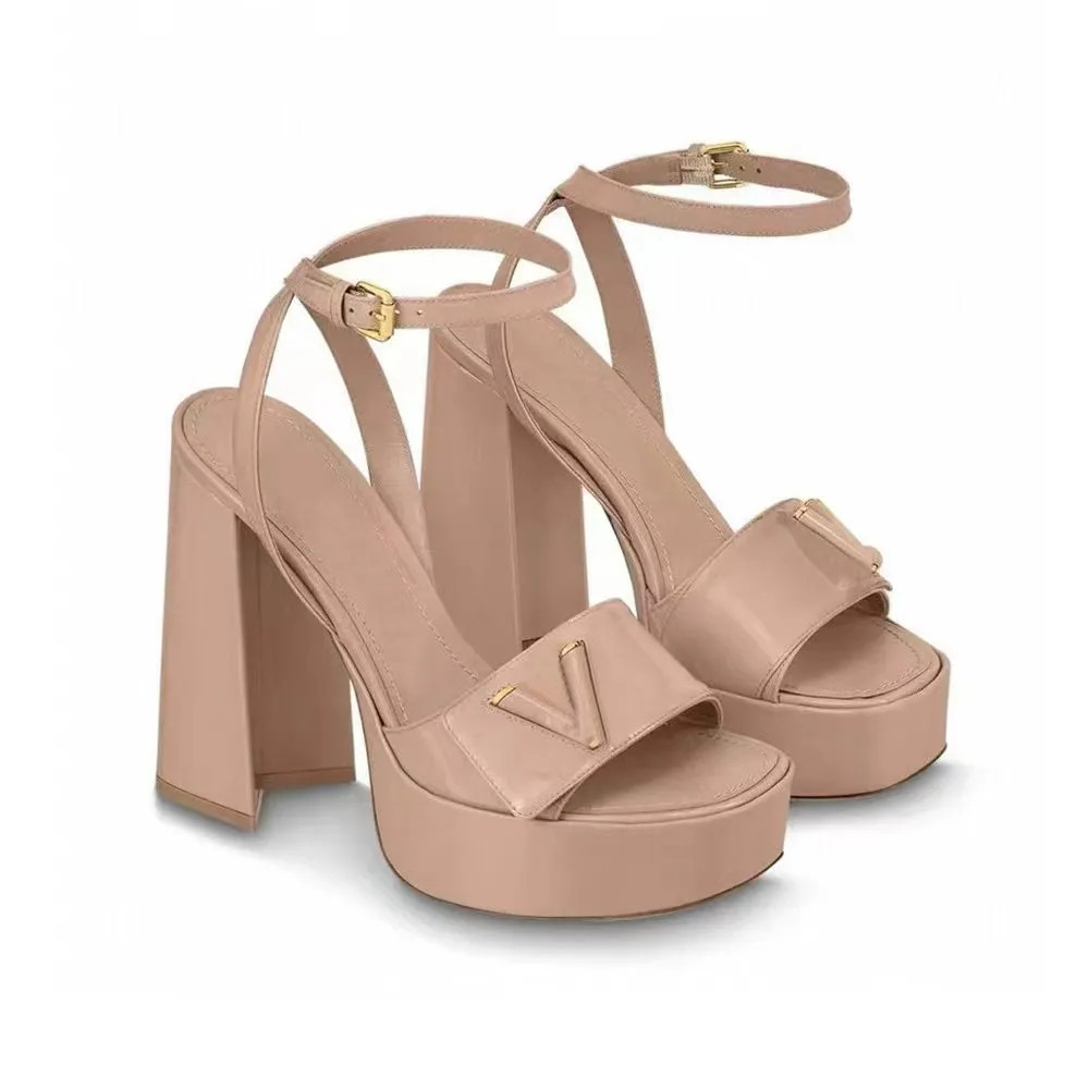 DHgate > Shoes & Accessories > Sandals > Ankl Strap Platform chunky heel sandals Square toe... | DHGate