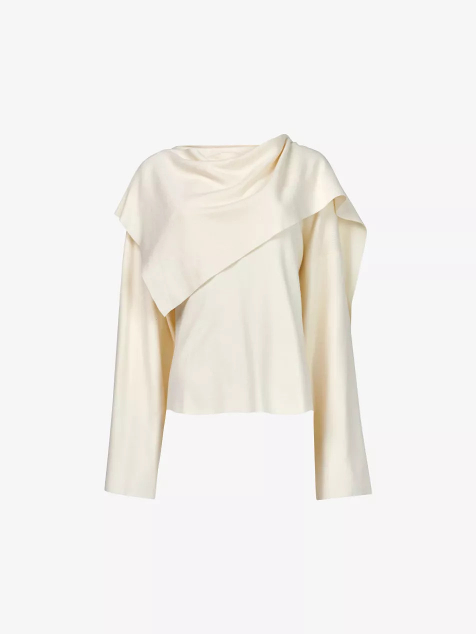 Scarf relaxed-fit long-sleeve knitted jumper | Selfridges