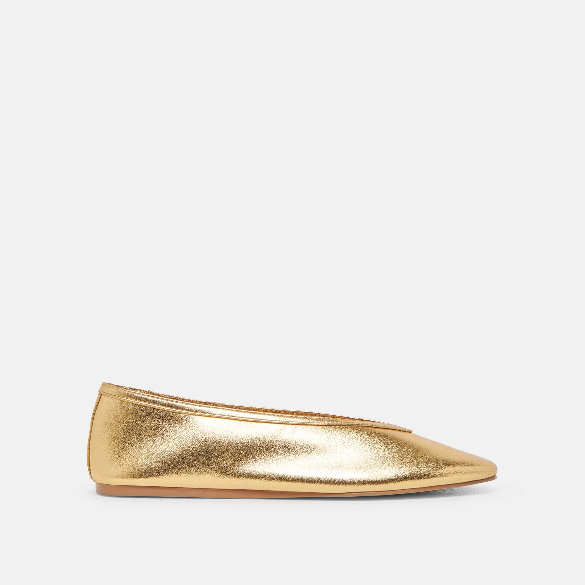 Braidy Ballet Flats Gold Metallic Leather | DolceVita.com