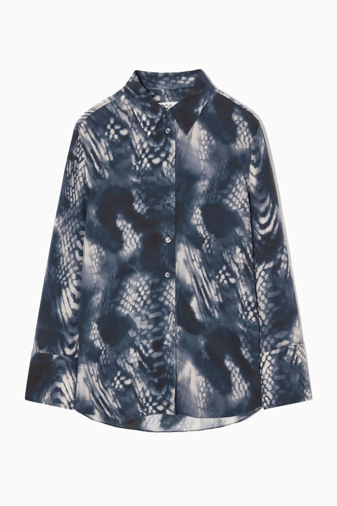 PRINTED SILK SHIRT - BLUE / WHITE / PRINTED - COS | COS UK