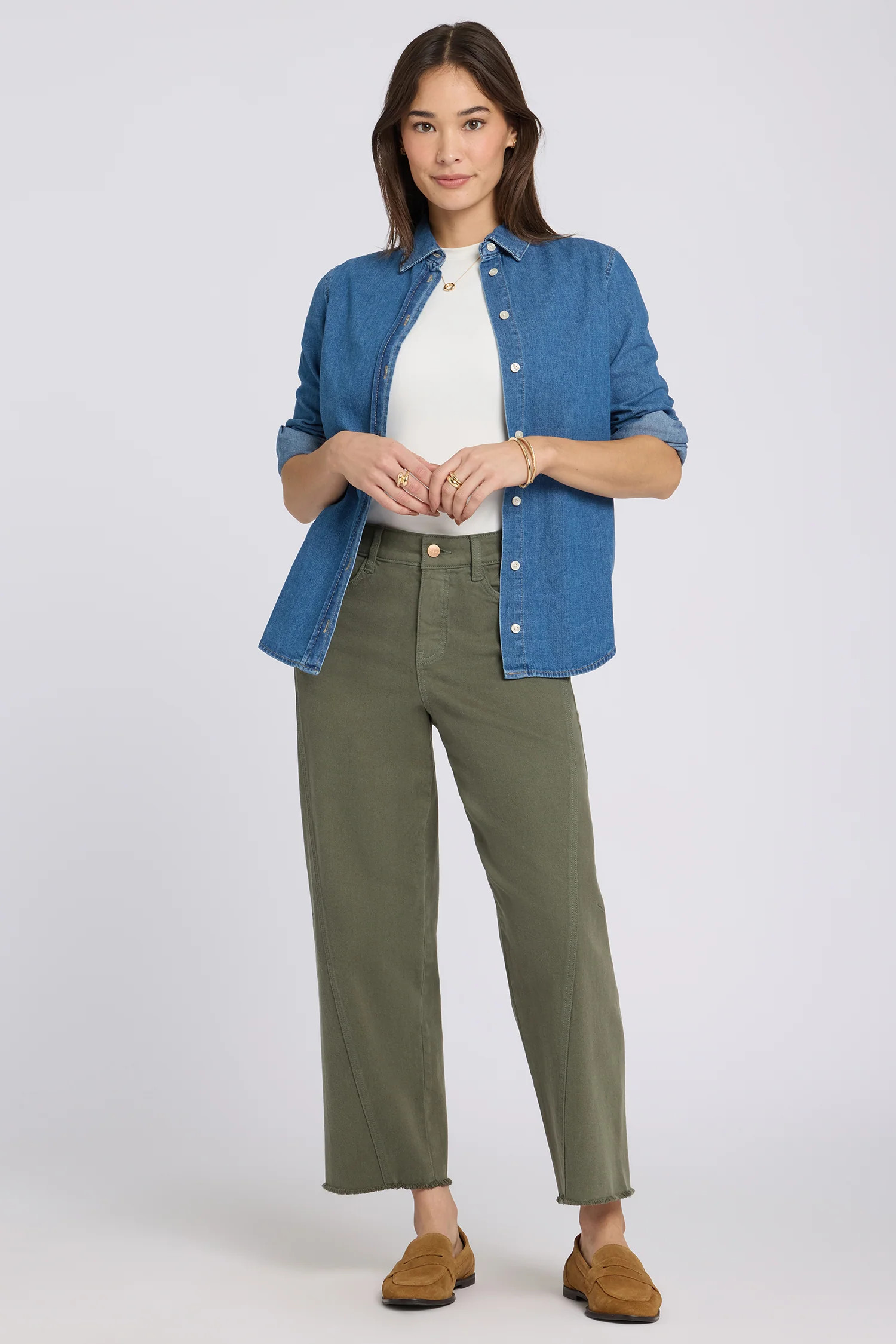 Alyssa Relaxed Crop Jeans - Desert Green | NYDJ
