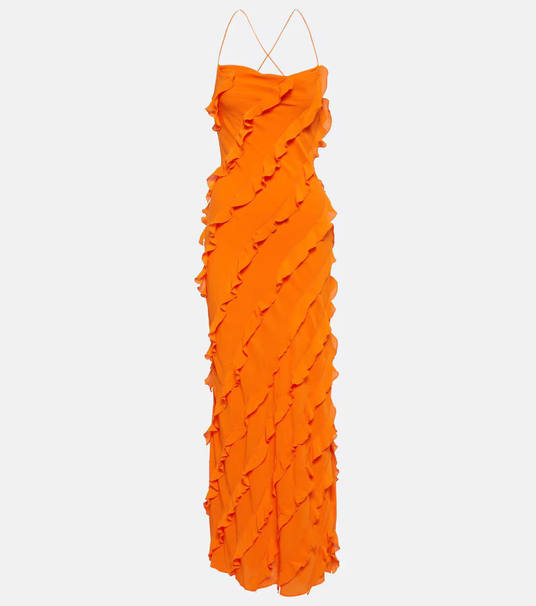 Ruffle-trimmed crêpe maxi dress | Mytheresa (US/CA)
