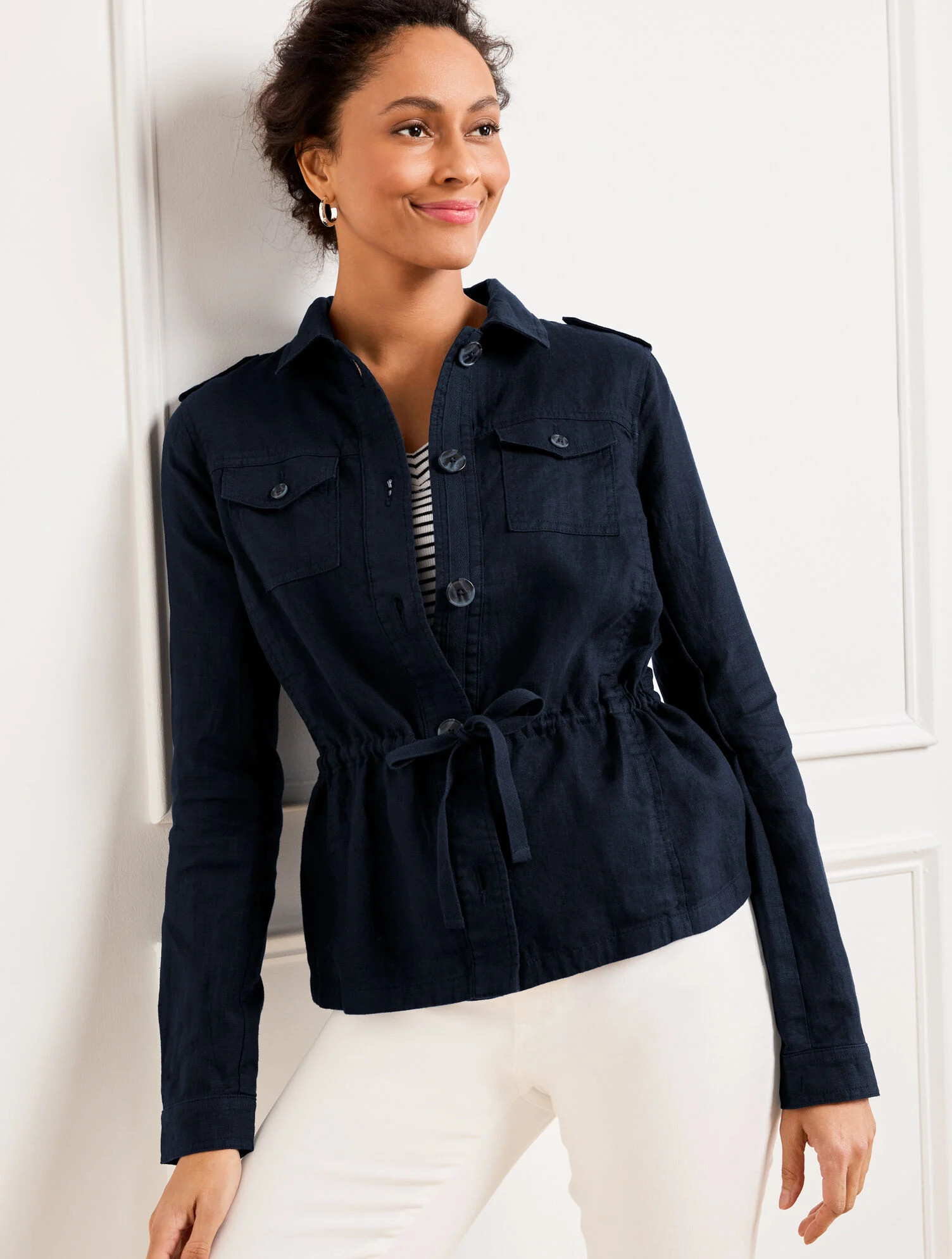 Washed Linen Shirt Jacket | Talbots