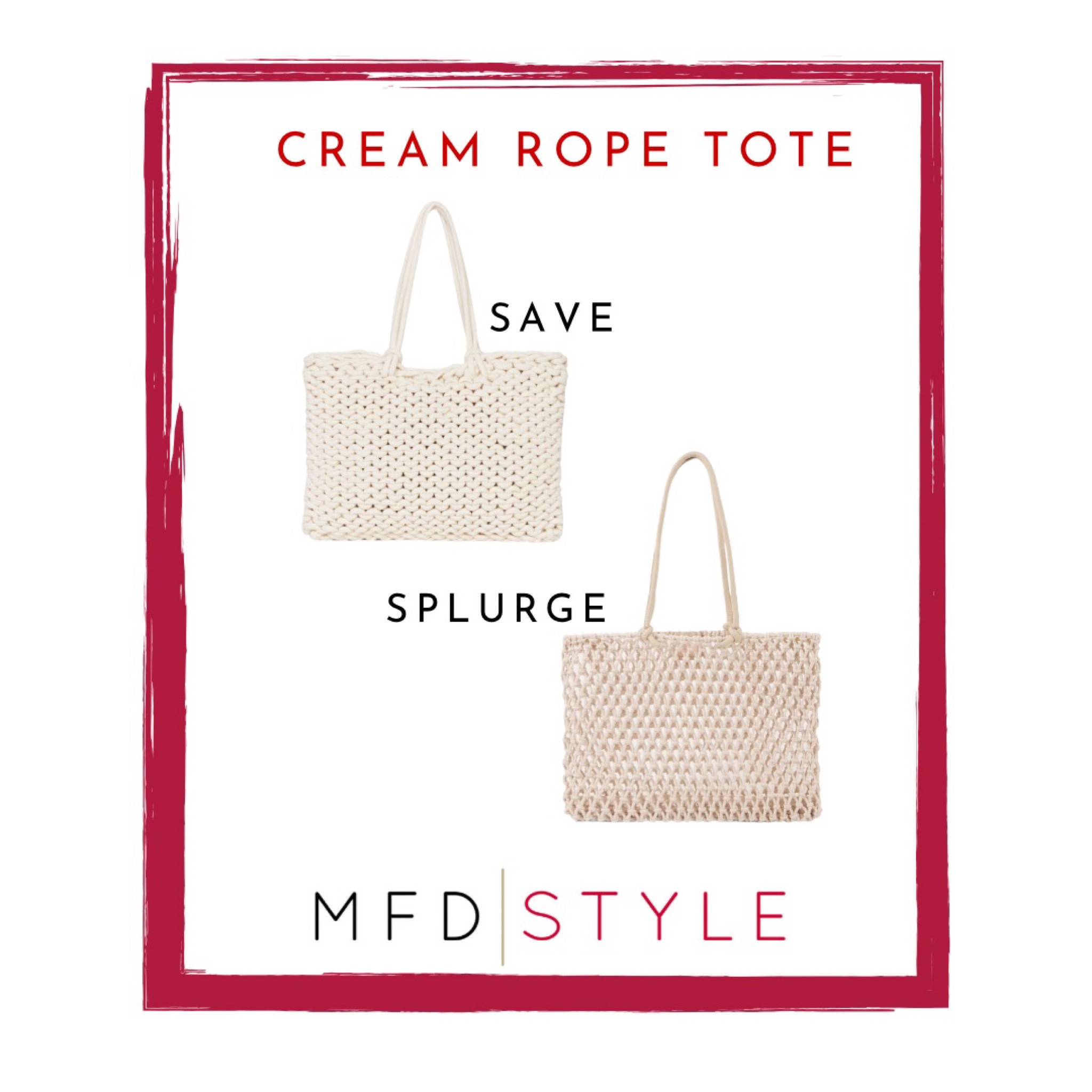 Another save vs. splurge of the best summer rope tote! 