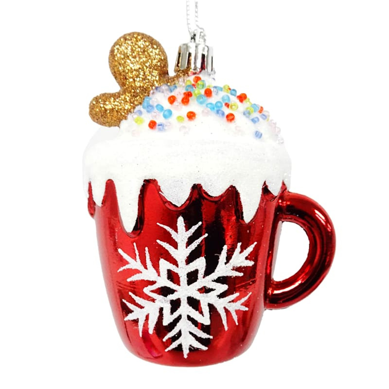 Gingerbread Lane Glittered Cocoa Ornament, 3.9" | At Home