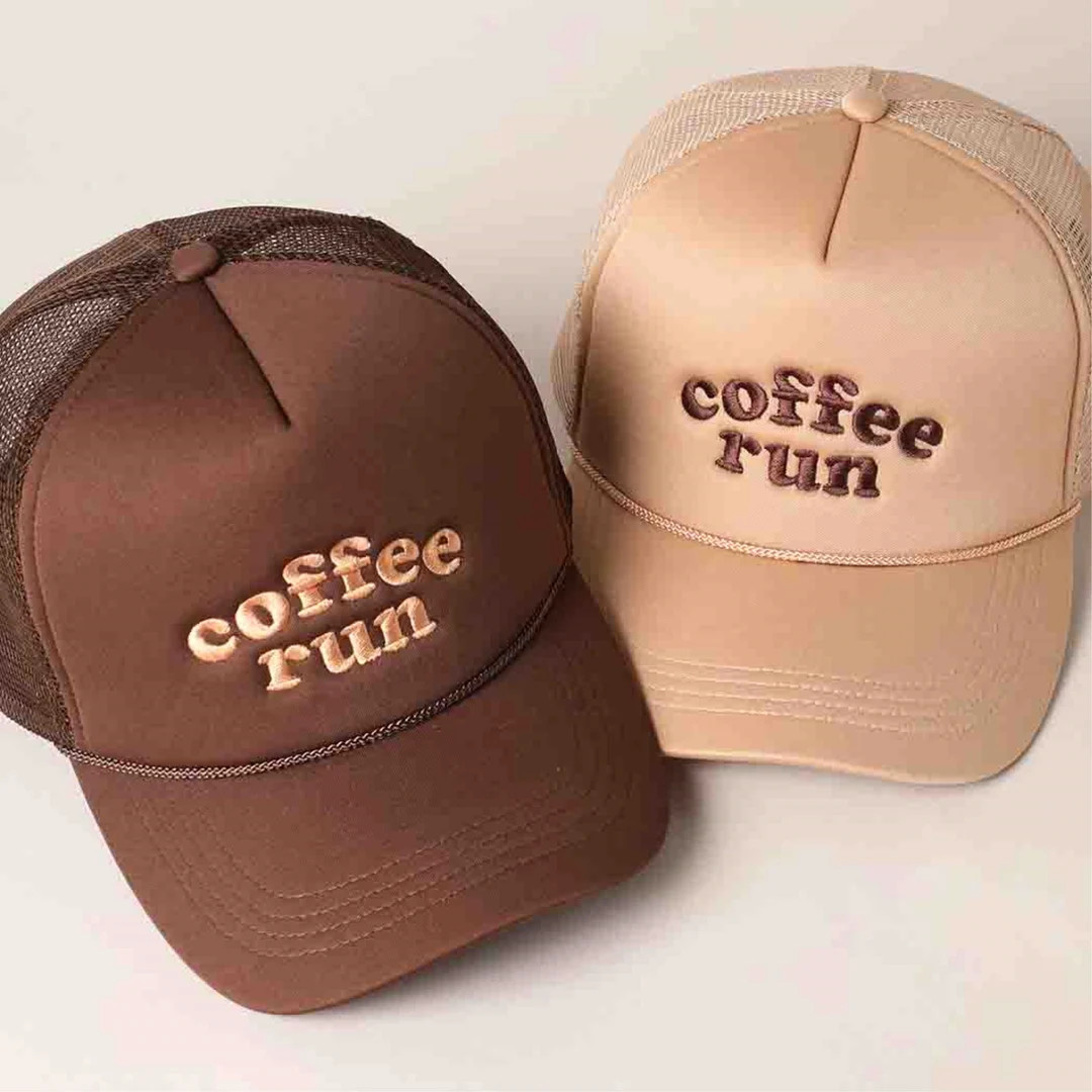 Coffee Run Embroidered Trucker Cap, Stylish Casual Outdoor Caps, Perfect Hat for Everyday Fashion... | Etsy (US)