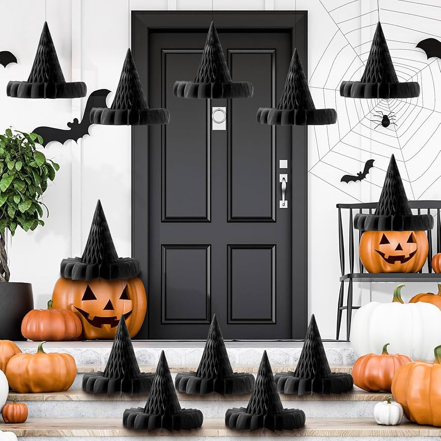 12 Pcs Halloween Hanging Decor Honeycomb Decorations Halloween Hanging Paper Ornament Reusable Sc... | Amazon (US)